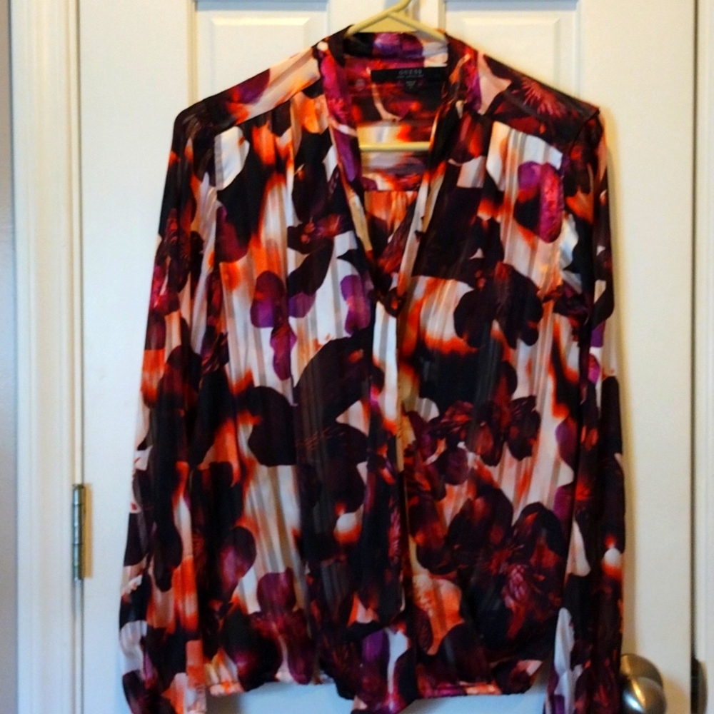 Guess sheer floral blouse.